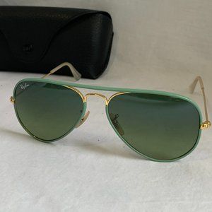 Ray-Ban Aviator Glasses with Mint Green Frame